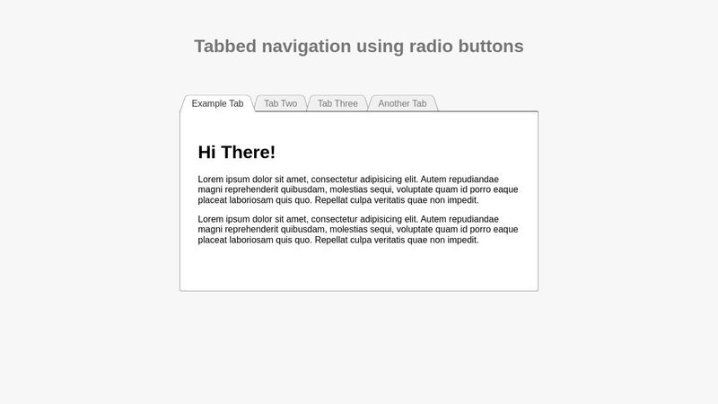Tabbed navigation with radio buttons