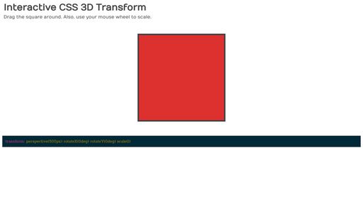 Interactive CSS 3D Transform - Script Codes