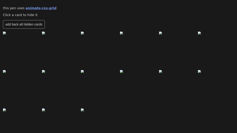 Animate CSS Grid : filtering cards Animate CSS Grid : filtering cards