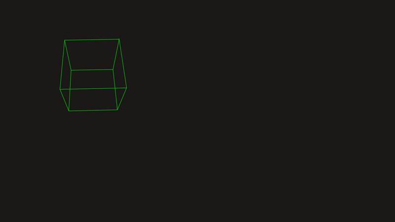 Spinning Wireframe Cube on 2D Canvas