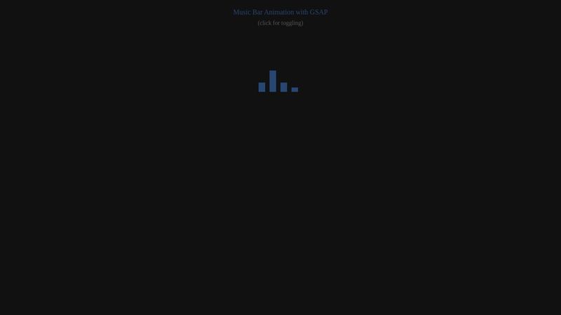 Music Bar Animation with GSAP (default paused) Music Bar Animation with GSAP (default paused)