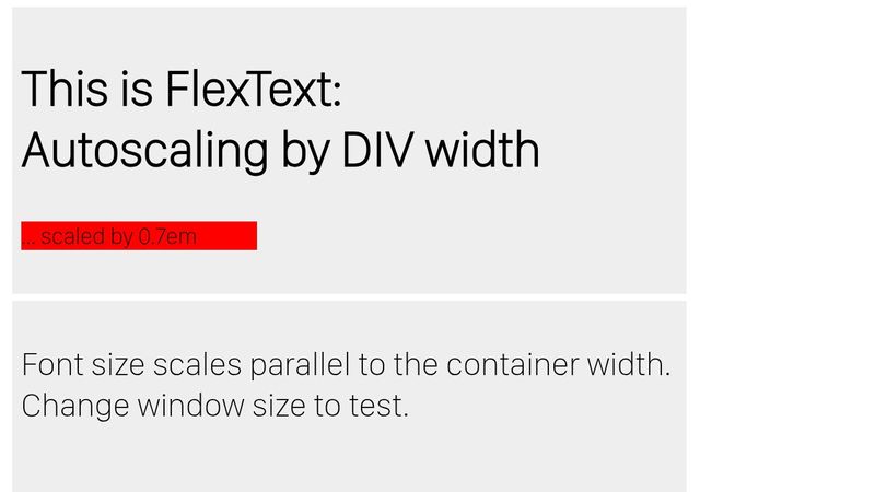 FlexText - Responsive font size based on container DIV size