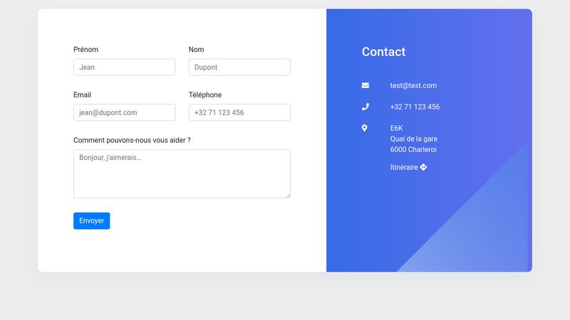 Bootstrap 4 - Contact Form