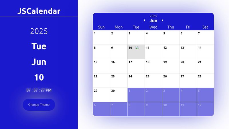 Calendar CRUD Note app vanilla JS