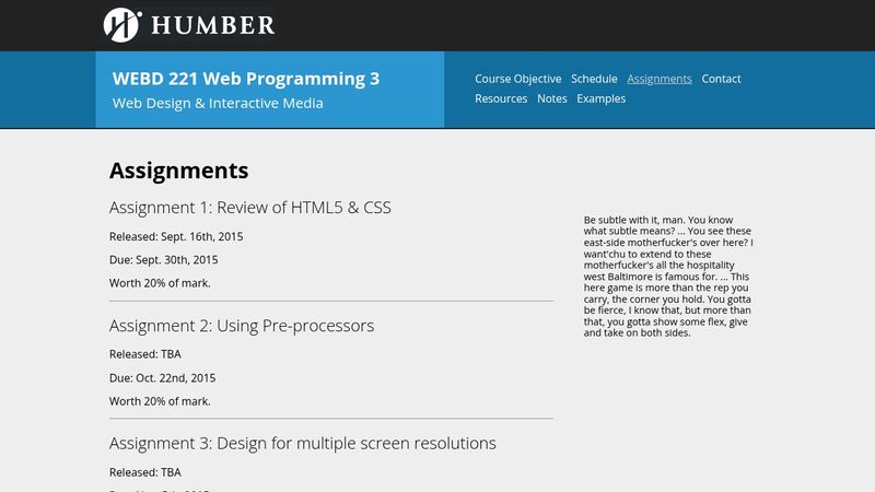 Assignment 1 (assignment.html)