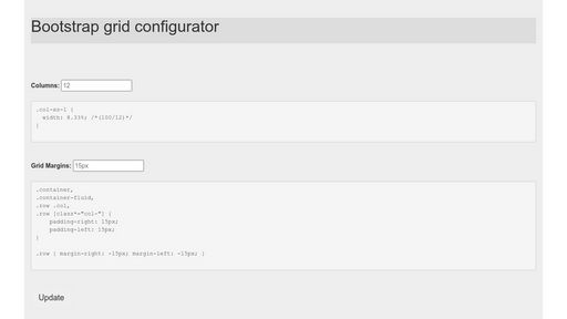 Bootstrap Grid Configurator - Script Codes