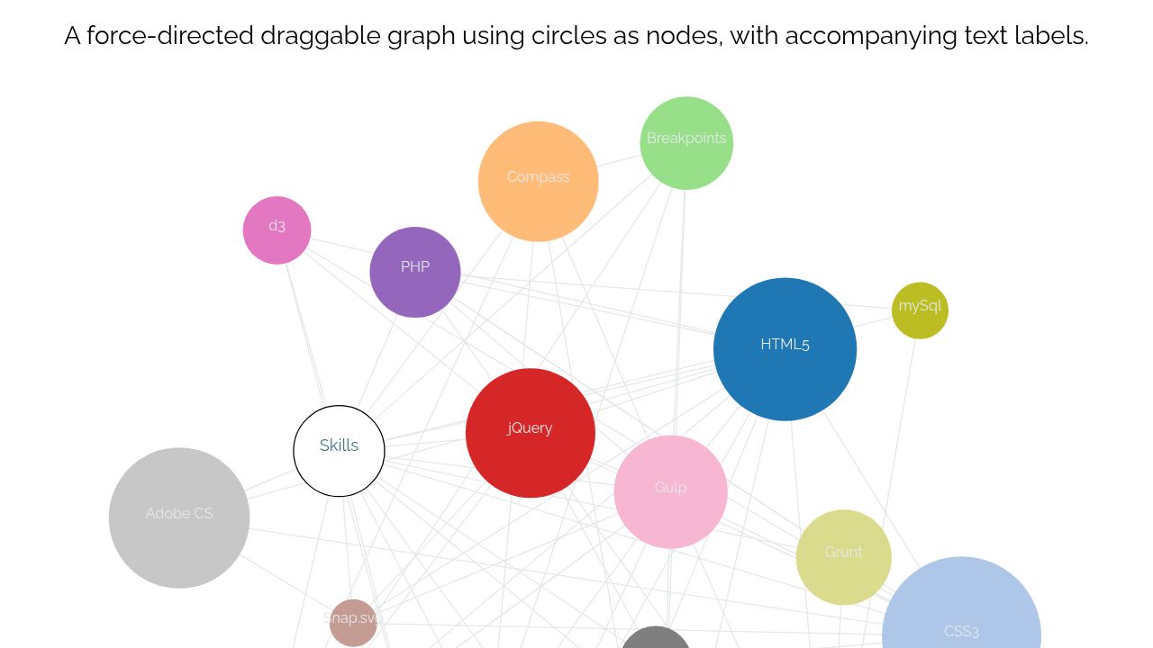 D3 force directed graph with labels