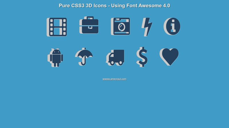 Font Awesome 3d Animated Icons