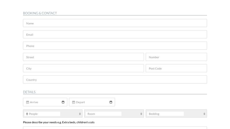 Basic hotel booking form