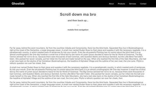 Mobile first - hide on scroll menu - Script Codes