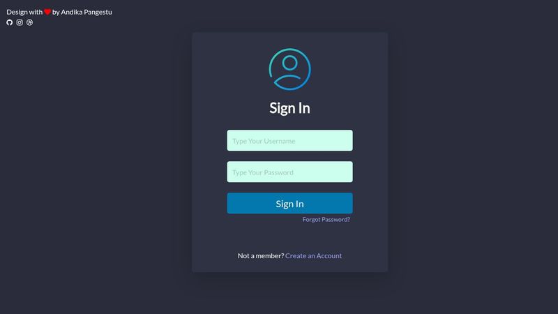 Simple Login Design Bootstrap 5 - Dark