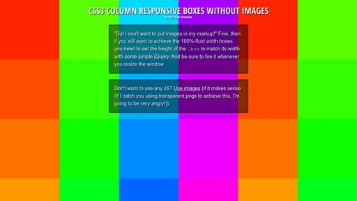 Responsive Boxes without Images
