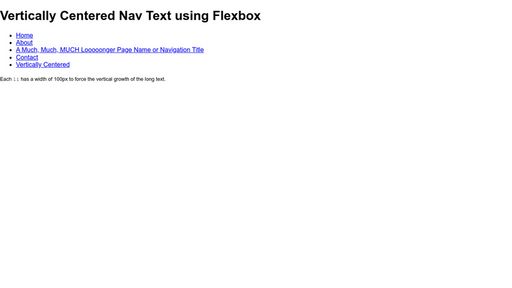 Flexbox vertcially centered nav text - Script Codes