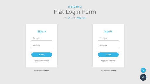 Flat Login Form - Script Codes