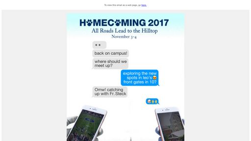 Homecoming 2017 - One Month to Go - Script Codes