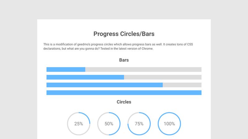 Progress Circles/Bars