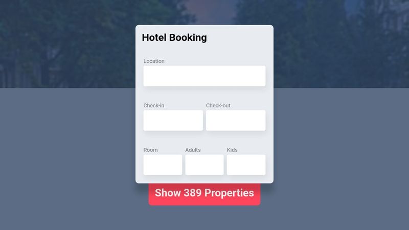 Form Booking Hotel