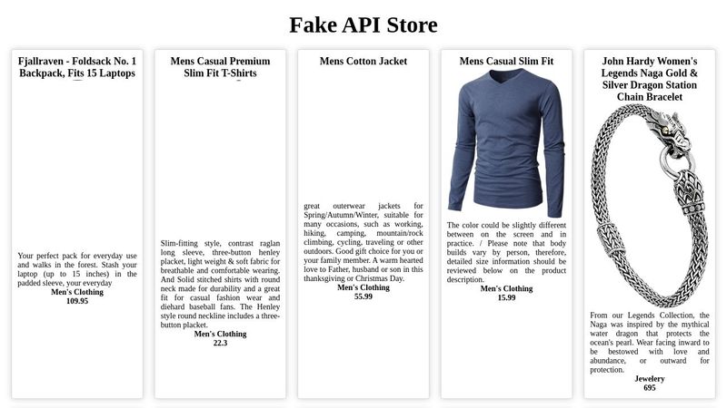 Fake API Store