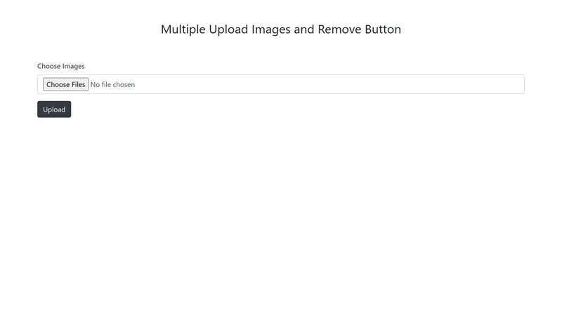Multiple Upload Image and Remove Button