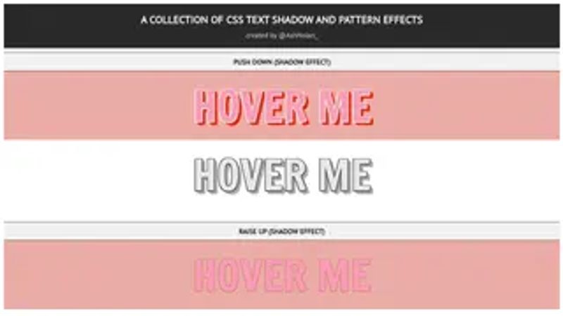 A collection of CSS text-shadow and pattern effects A collection of CSS text-shadow and pattern effects