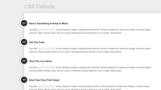 CSS3 Content Callouts - Script Codes