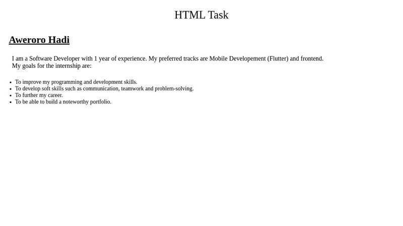 HTML Task