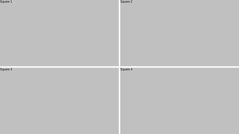 CSS GRID - 4 SQUARES LAYOUT