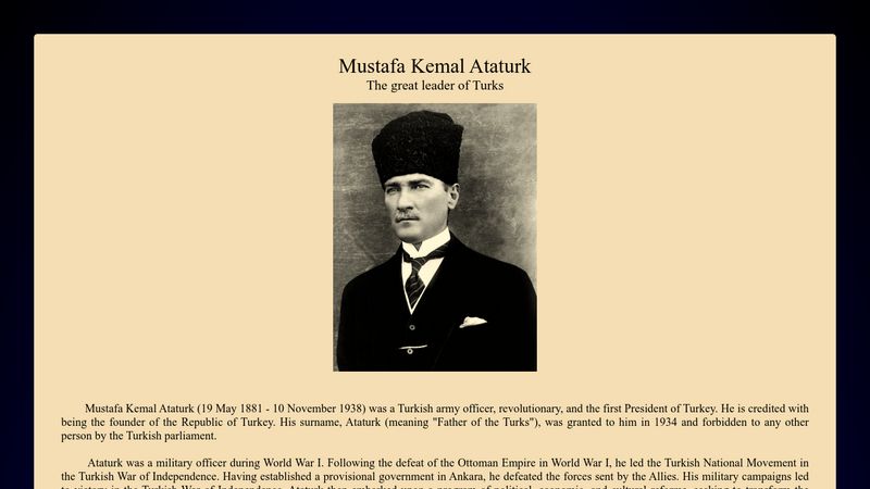 Tribute to Ataturk