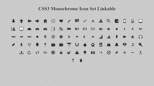 CSS3 Monochrome Icon Set Linkable - Script Codes