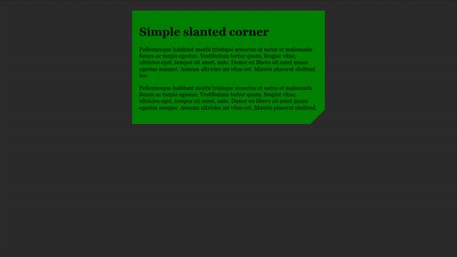 Simple slanted corner - Script Codes