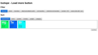 Isotope - Load more button Isotope - Load more button