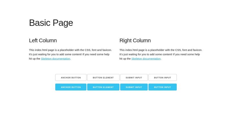 Skeleton CSS Demo page