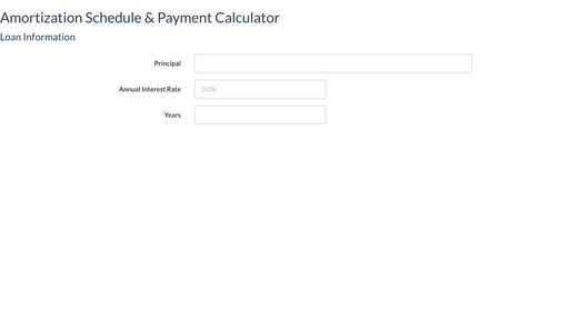 Amortization Schedule & Payment Calculator