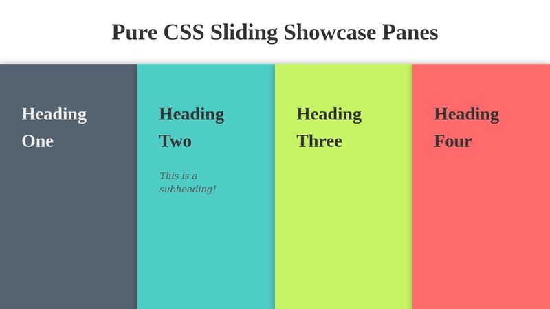 Pure CSS Sliding Showcase Panes
