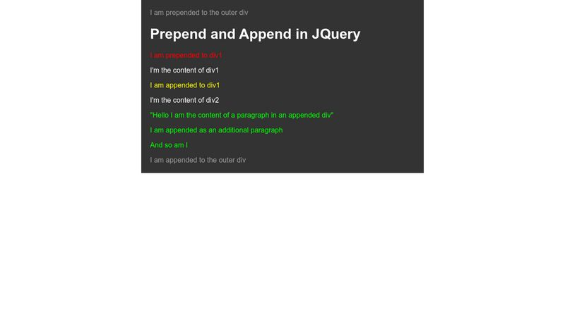 Jquery Append/prepend