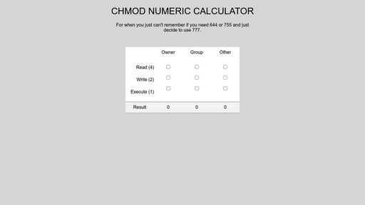 Chmod numeric calculator - Script Codes
