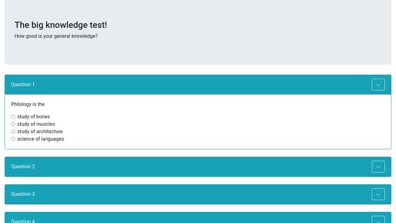 Bootstrap Quiz Template Free Download