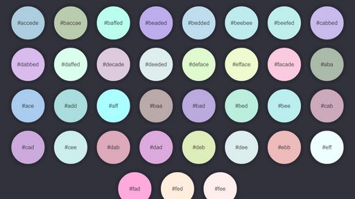 English words that are also Hex colors - Script Codes