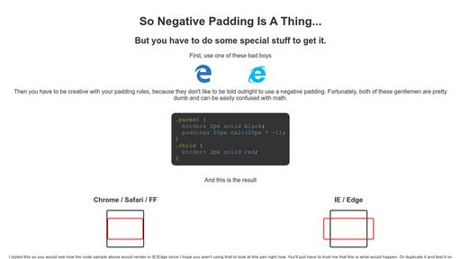 Negative Padding - Script Codes