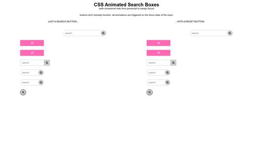 CSS Animated Search Box Concepts - Script Codes