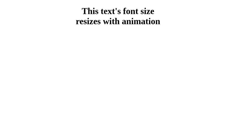 Animate font size Animate font size