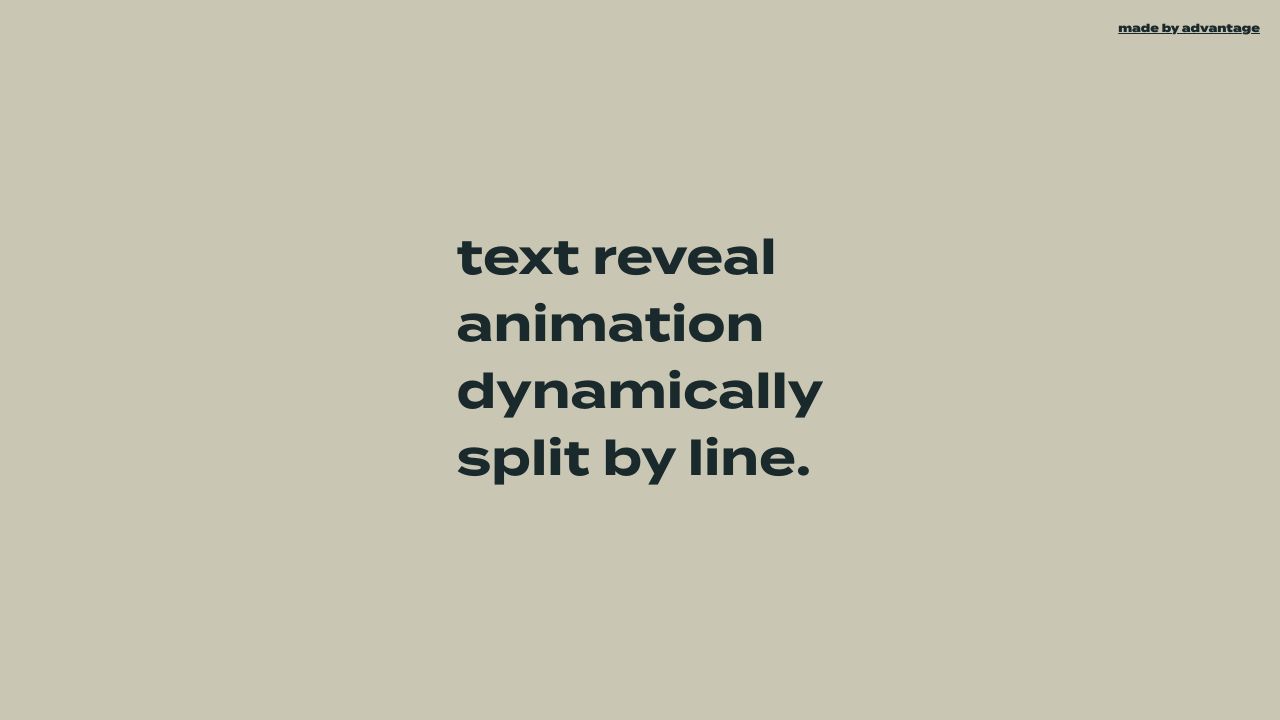 text reveal animation split by line.
