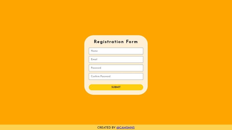 Responsive Registration form with Javascript Validation