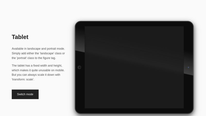 CSS only tablet