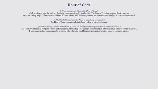 Hour of Code - Script Codes