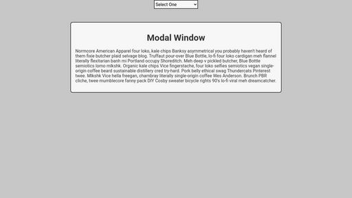 Modal Window Test Animations - Script Codes