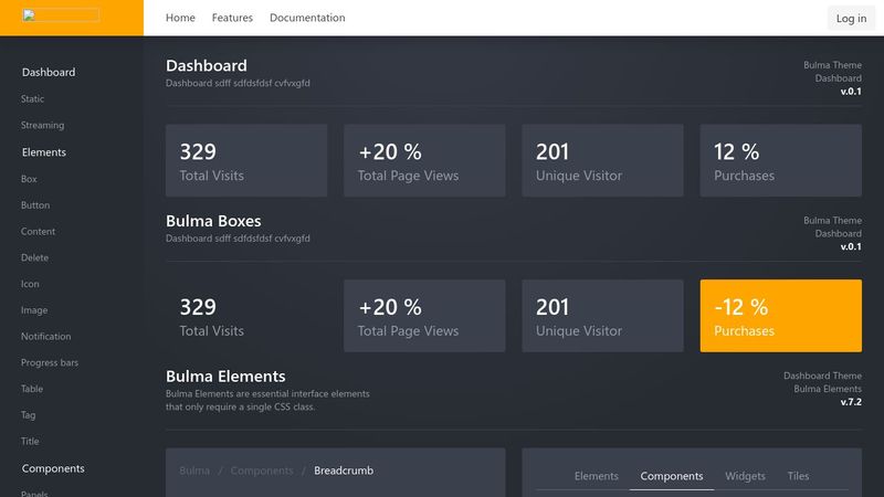Bulma Dashboard