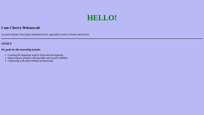 Introduction to HTML Task