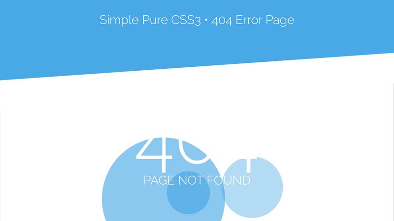 Simple Pure CSS3 404 Error Page