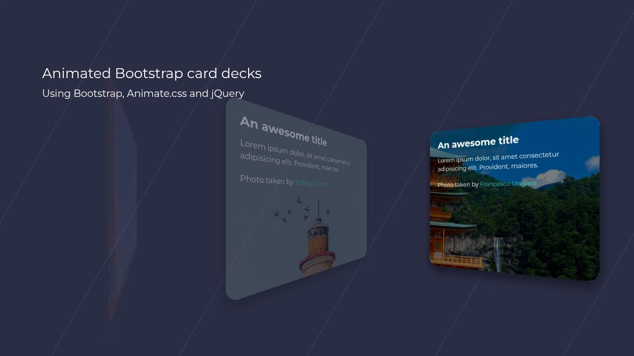 Pens tagged 'bootstrap cards' on CodePen Pens tagged 'bootstrap cards' on CodePen
